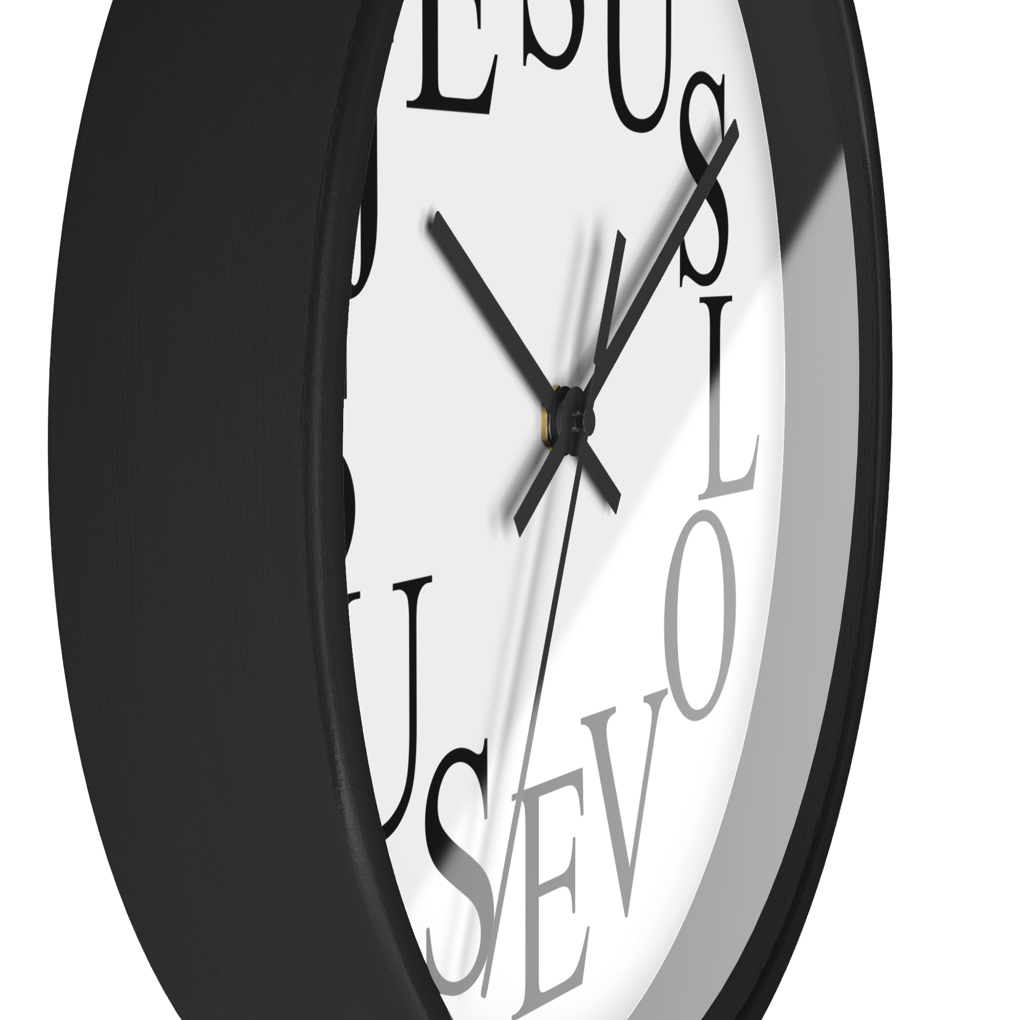 Jesus Clock – 10” x 10” Wall Clock with Silent Non-Ticking Quartz Movement, Plexiglass Face, Wood Frame, Easy Hanging, Battery Operated