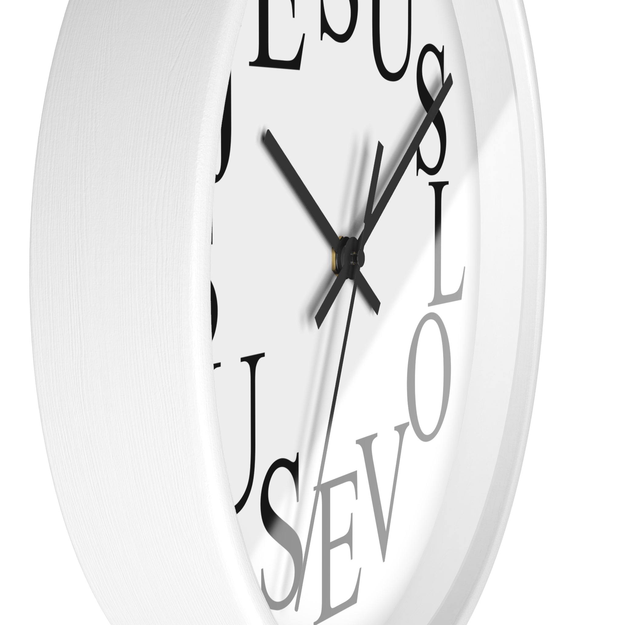 Jesus Clock – 10” x 10” Wall Clock with Silent Non-Ticking Quartz Movement, Plexiglass Face, Wood Frame, Easy Hanging, Battery Operated